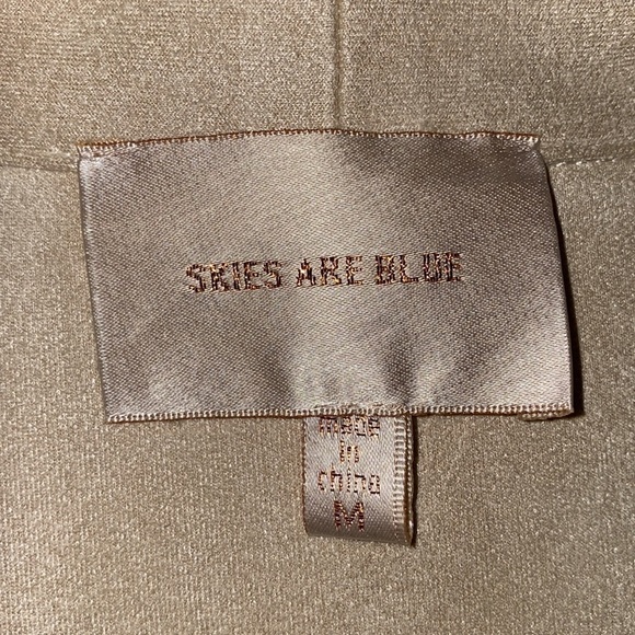 SKIES ARE BLUE suede faux cardigan blazer jacket waterfall open front size M - Picture 4 of 10